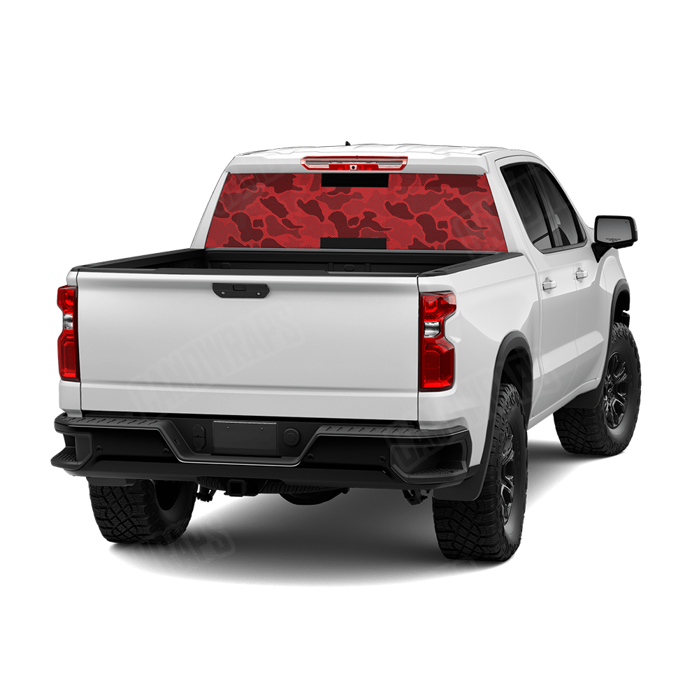 Old School Duck Elite Red Rear Window Graphics