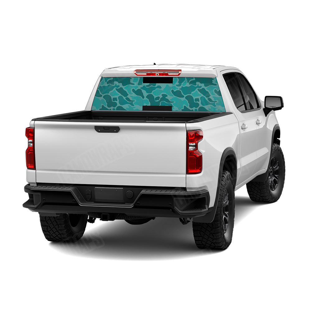 Old School Duck Elite Tiffany Blue Rear Window Graphics