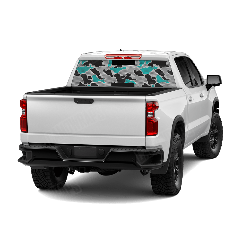 Old School Duck Tiffany Blue Tiger Rear Window Graphics