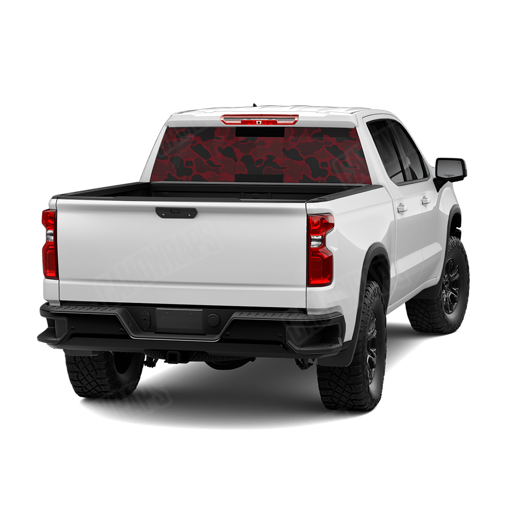 Old School Duck Vampire Red Rear Window Graphics
