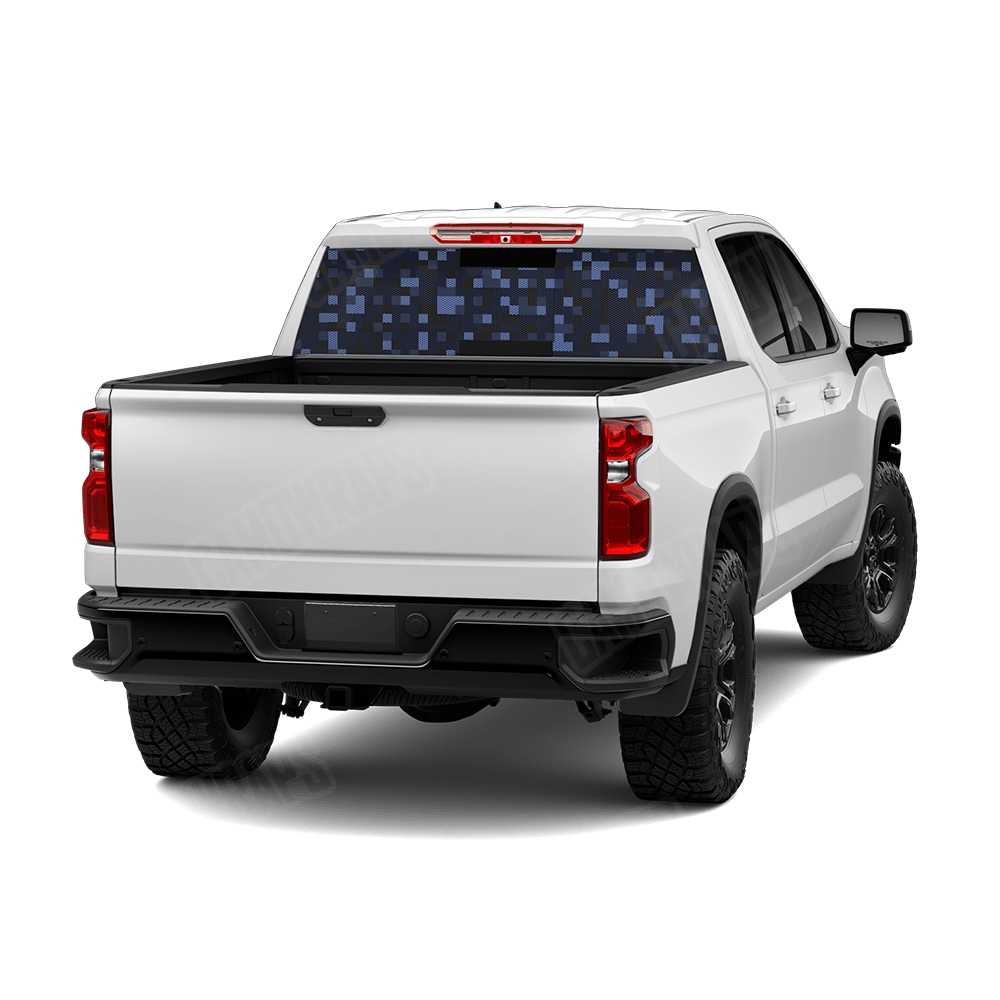 Pixel Blue Midnight Rear Window Graphics