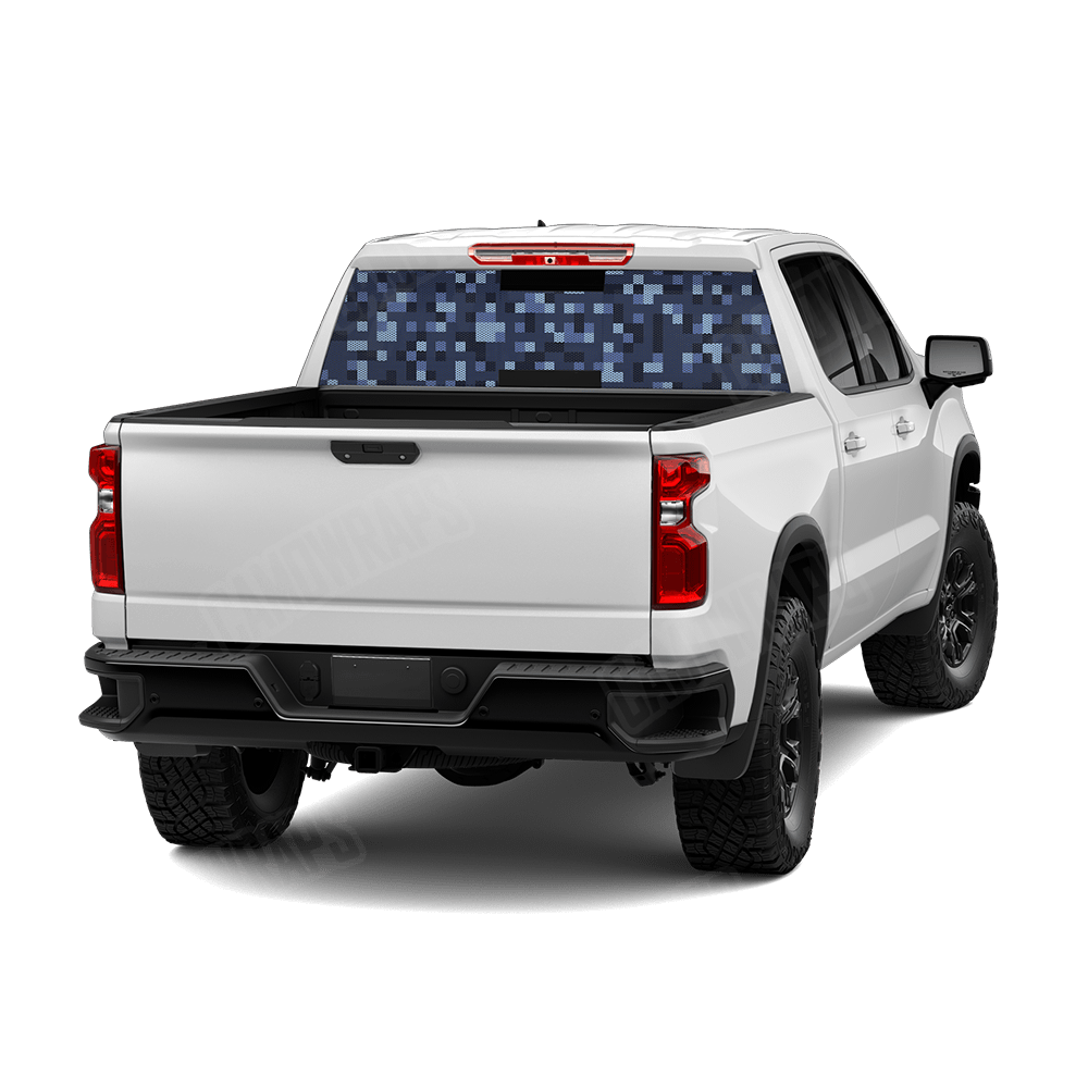 Pixel Blue Urban Night Rear Window Graphics