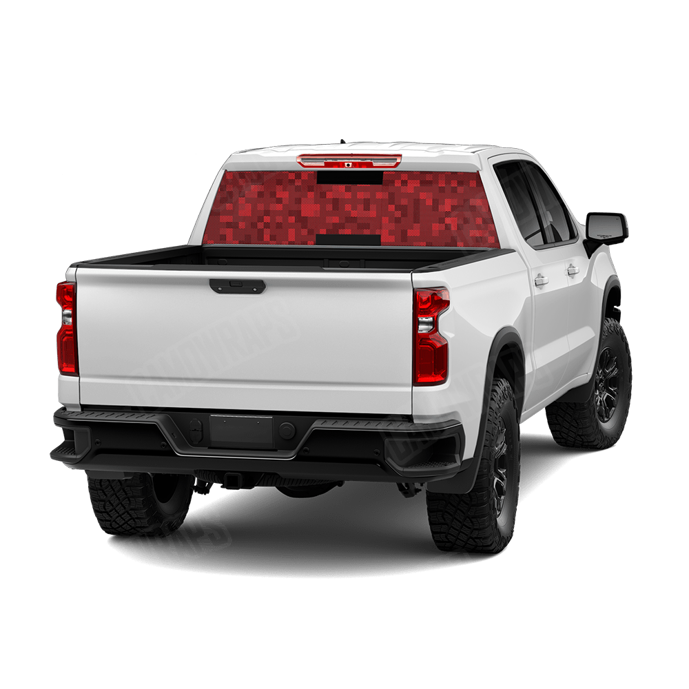 Pixel Elite Red Rear Window Graphics