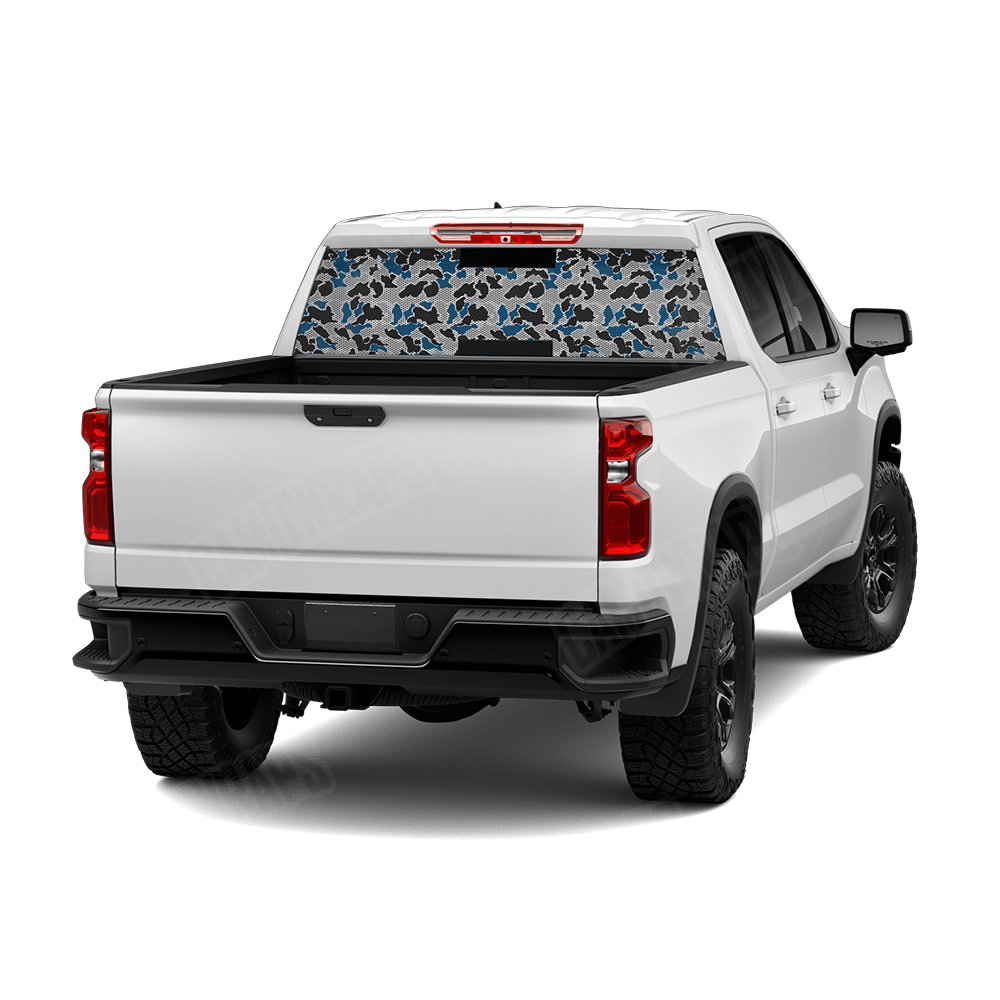 Old School Duck Blue Tiger Rear Window Graphics