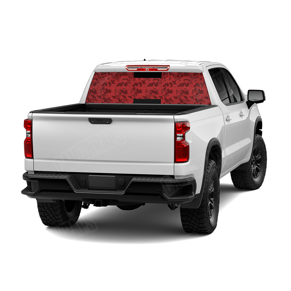 Old School Duck Elite Red Rear Window Graphics