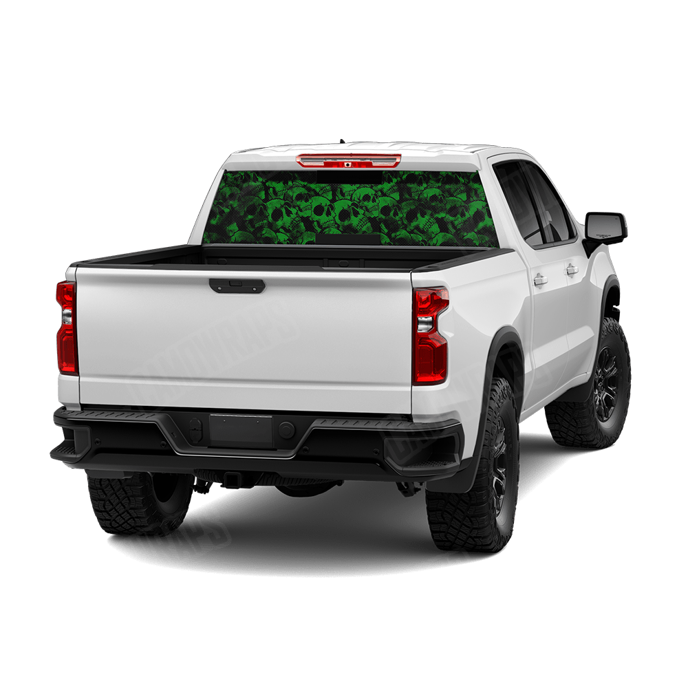 Skull Green Rear Window Graphics