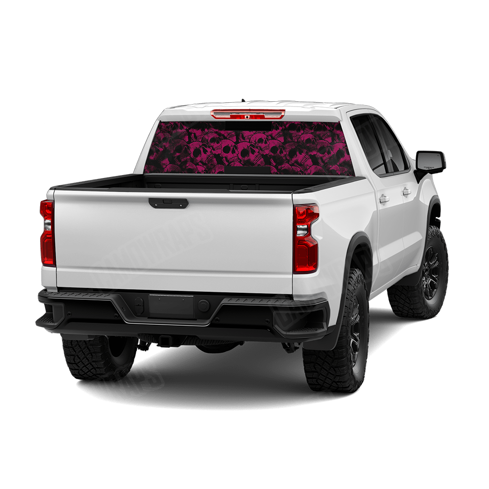 Skull Magenta Rear Window Graphics