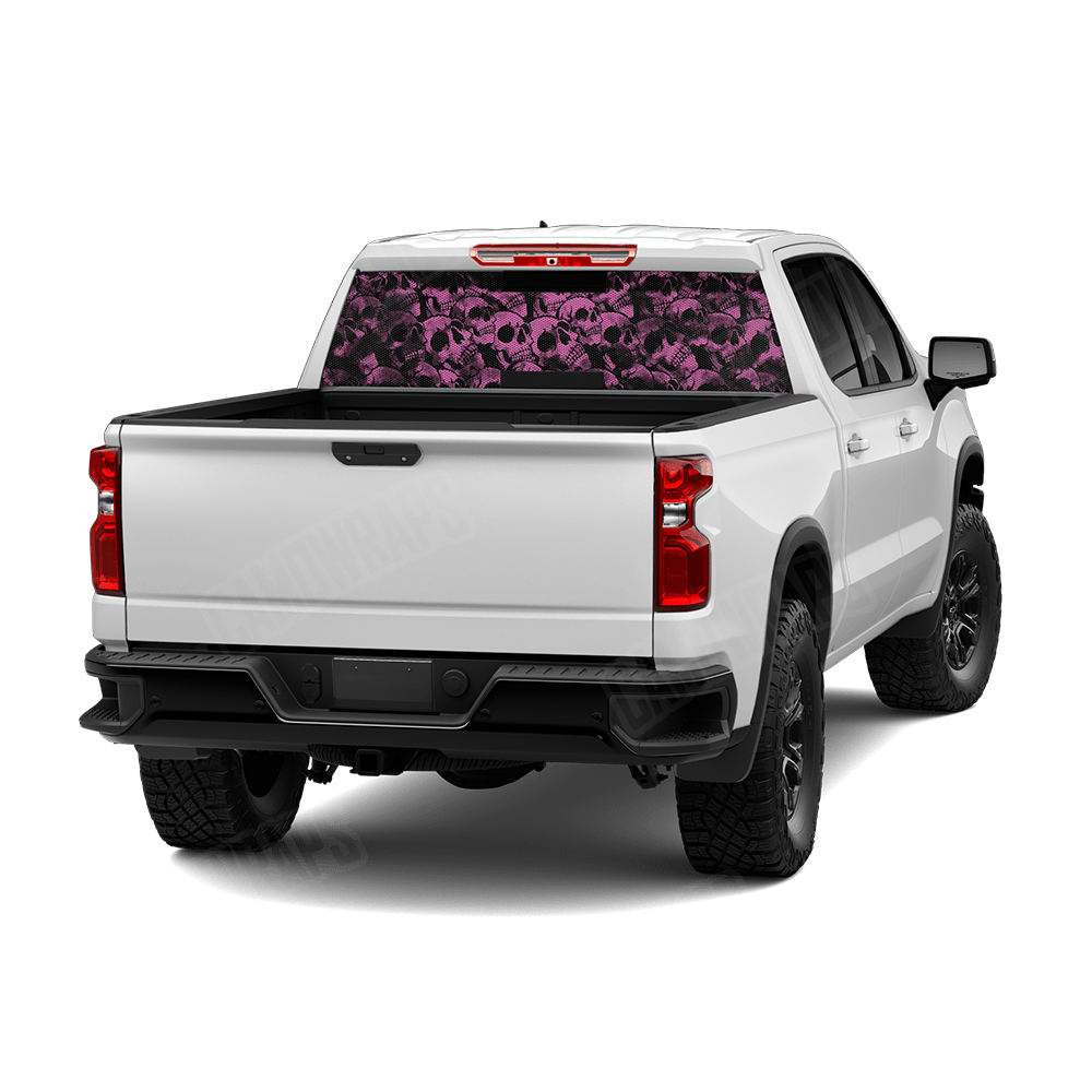 Skull Pink Rear Window Graphics