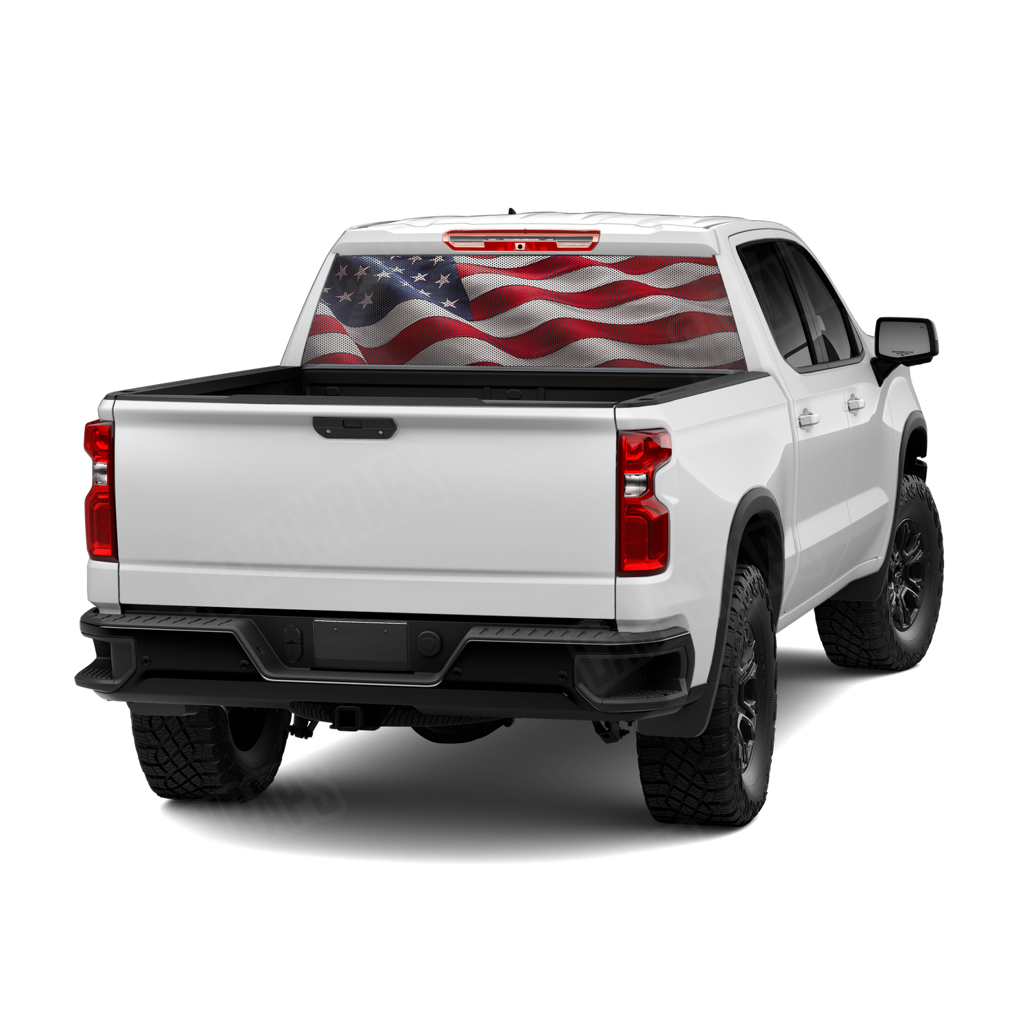 Patriotic American Flag Rear Window Graphic