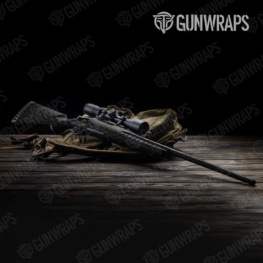 Skull Grayscale Rifle Gun Skin Vinyl Wraps