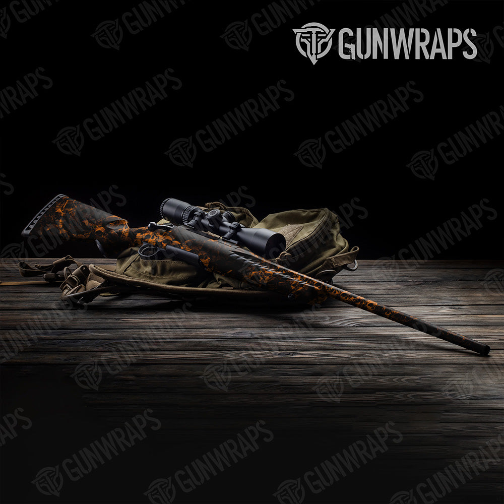 Skull Orange Rifle Gun Skin Vinyl Wraps