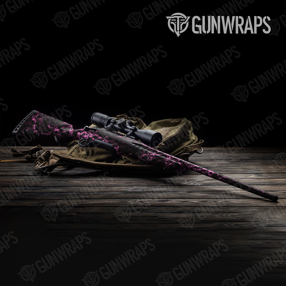 Skull Pink Rifle Gun Skin Vinyl Wraps