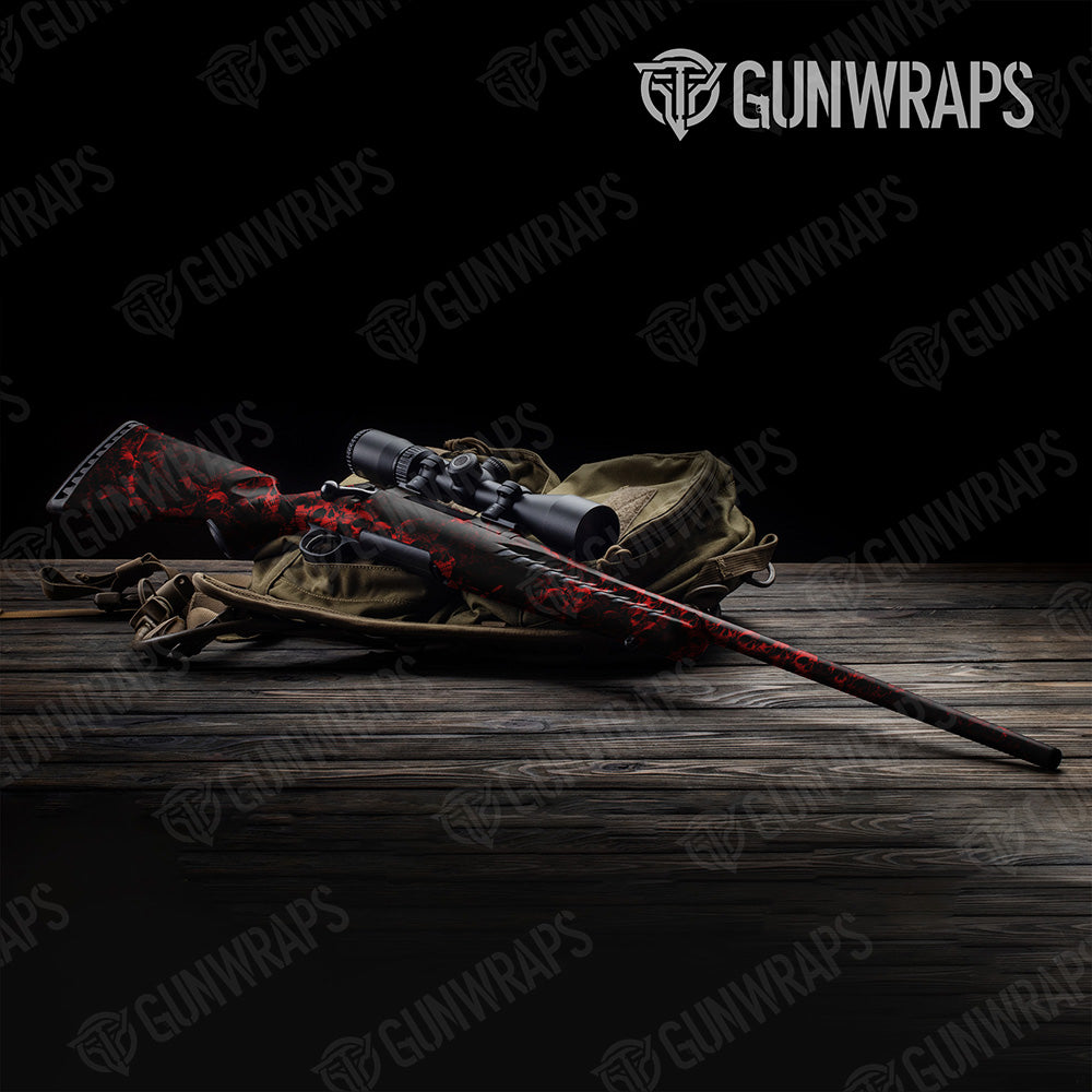 Skull Red Rifle Gun Skin Vinyl Wraps