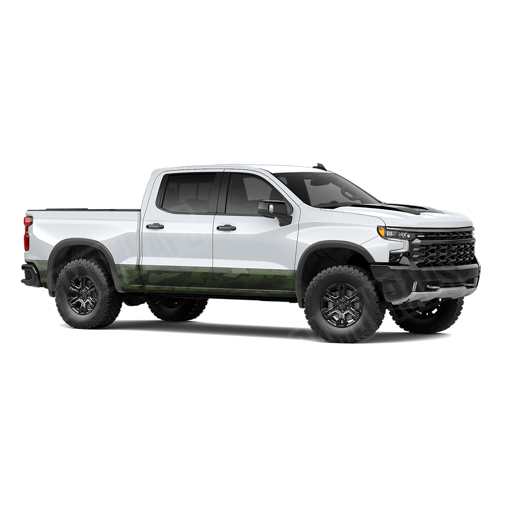 Compound Army Dark Green Rocker Panel Camo Vinyl Wrap