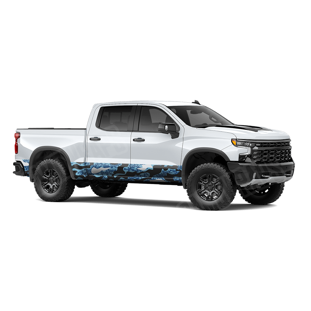 Compound Baby Blue Rocker Panel Camo Vinyl Wrap