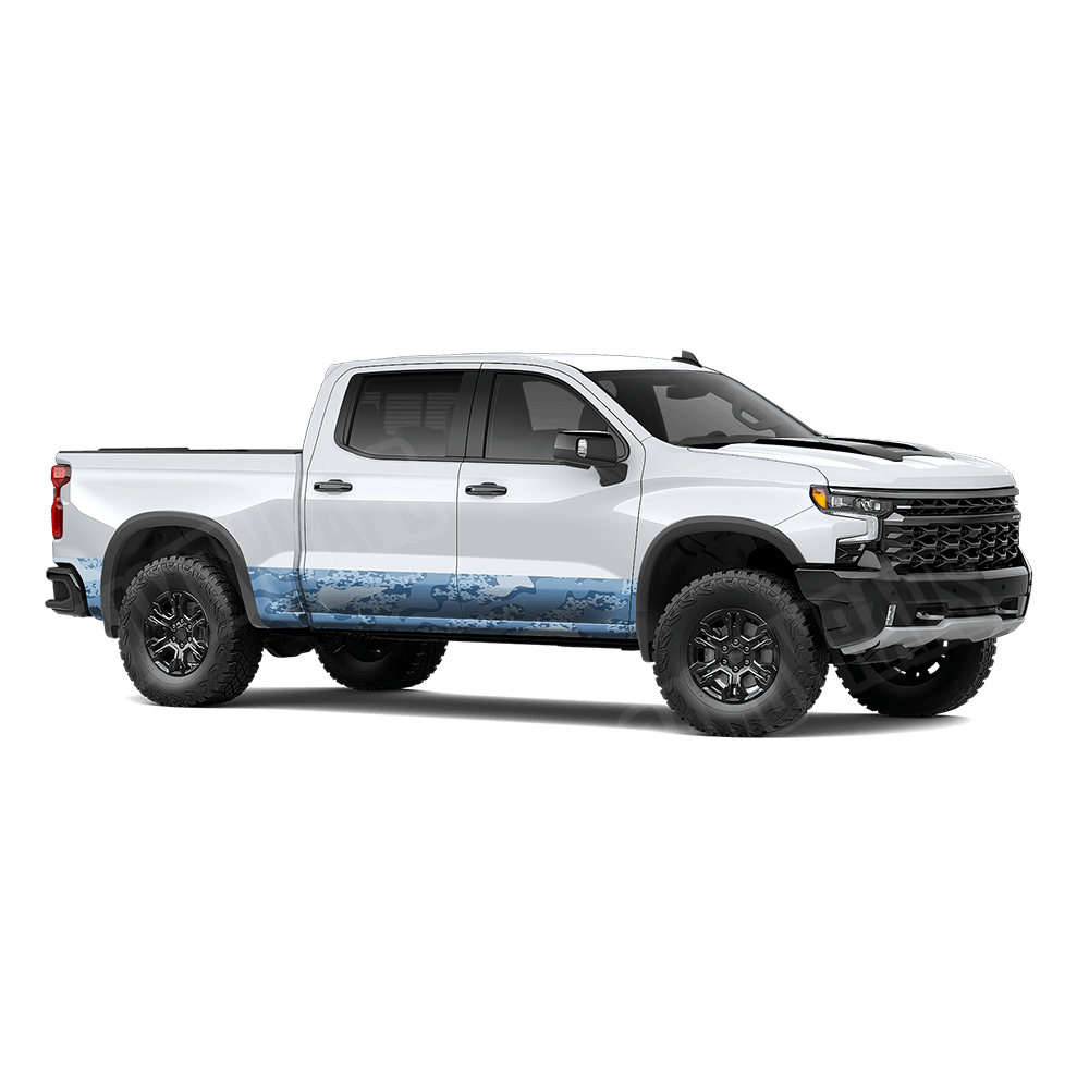 Compound Cool Blue Rocker Panel Camo Vinyl Wrap