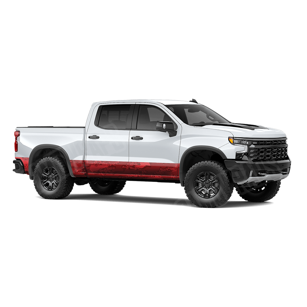 Compound Elite Red Rocker Panel Camo Vinyl Wrap