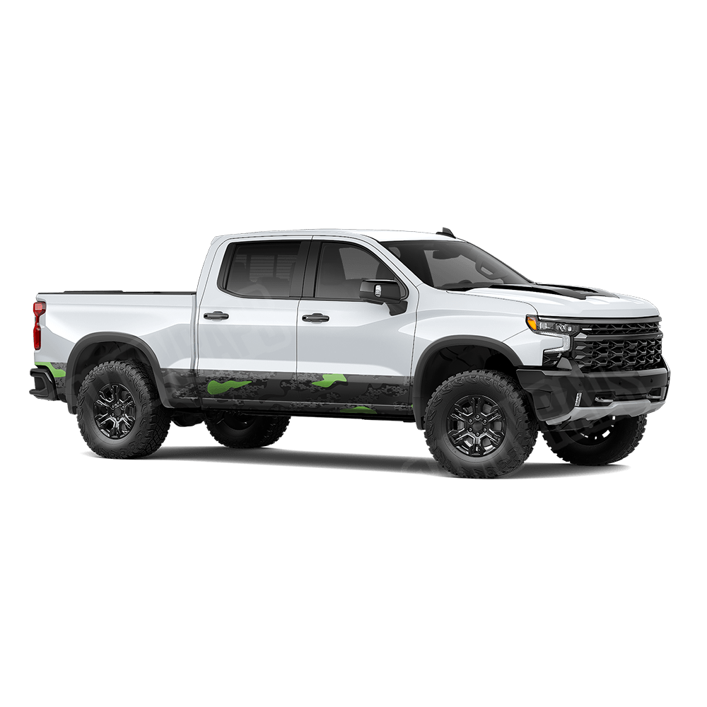 Compound Metro Green Rocker Panel Camo Vinyl Wrap