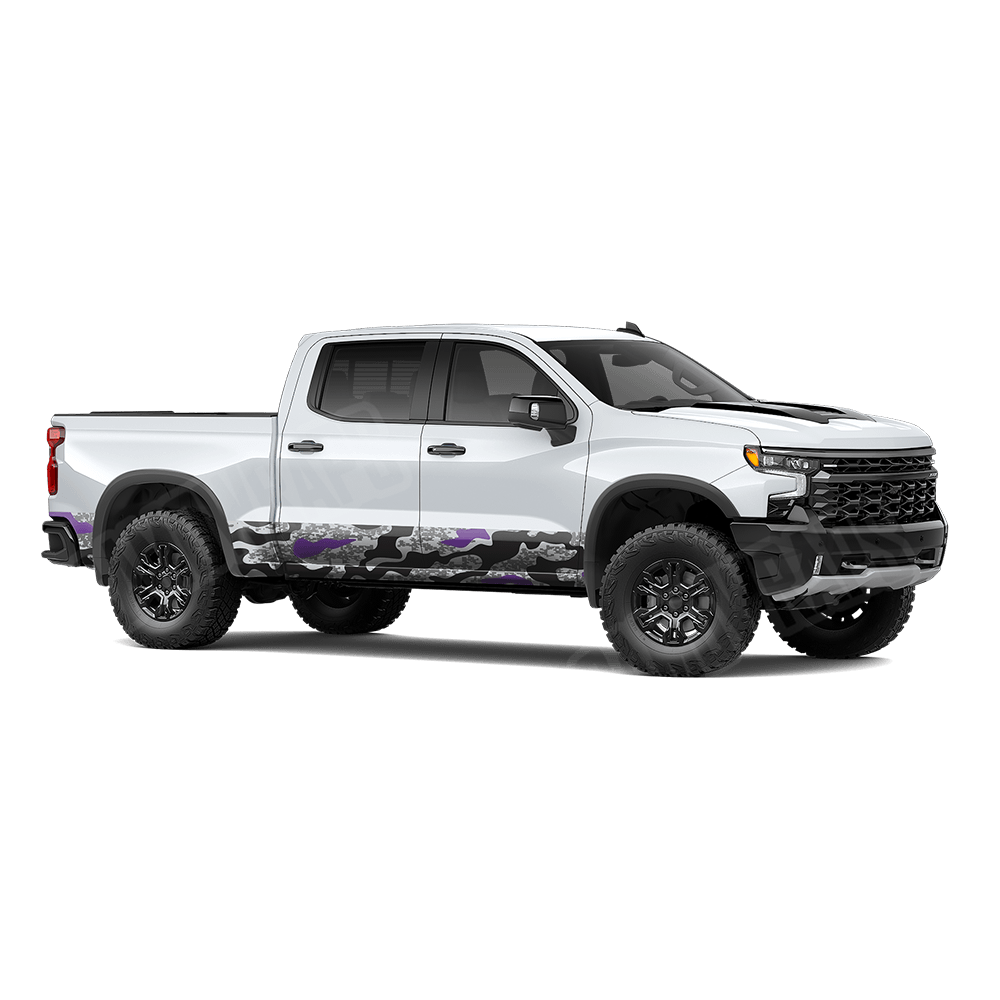 Compound Urban Purple Rocker Panel Camo Vinyl Wrap