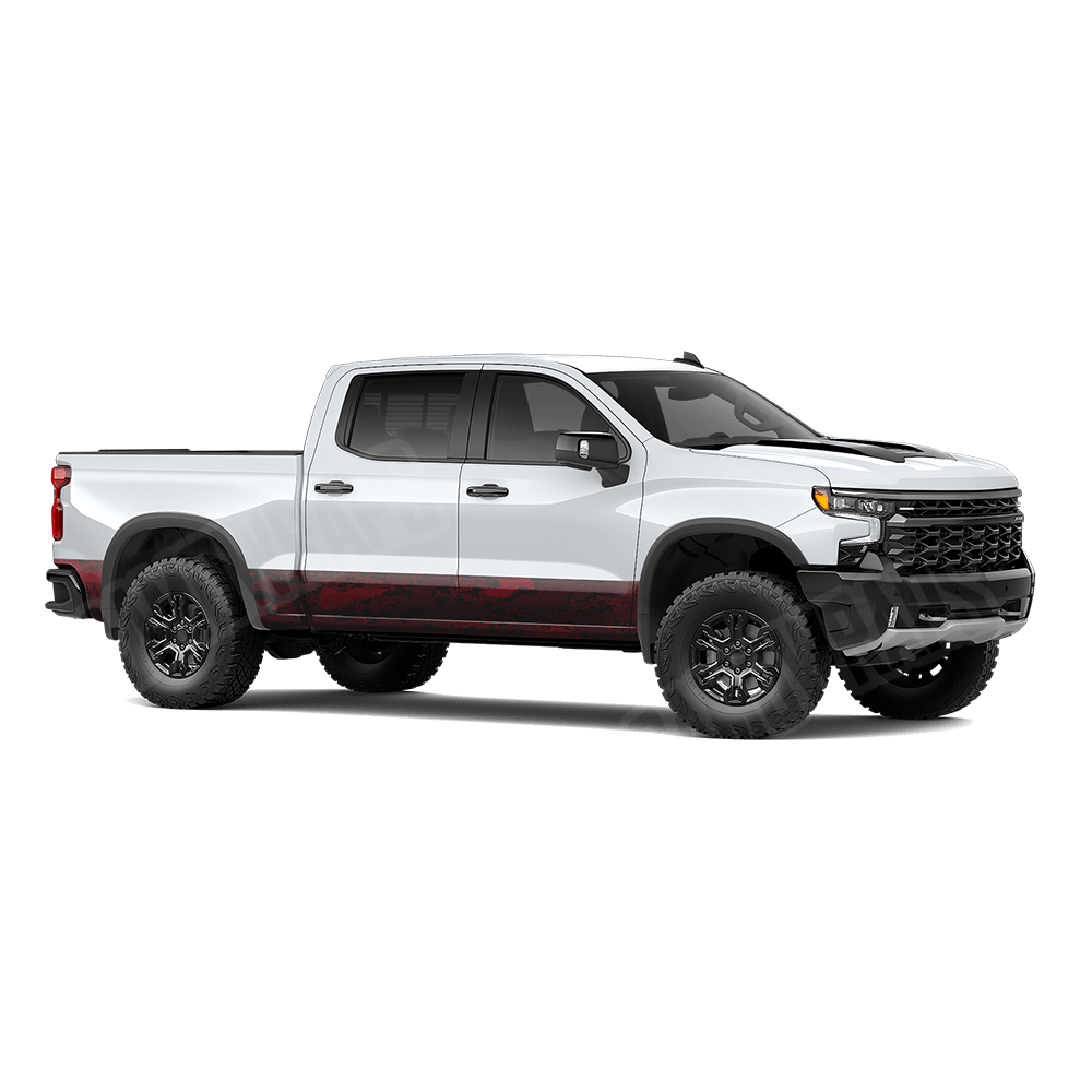 Compound Vampire Red Rocker Panel Camo Vinyl Wrap