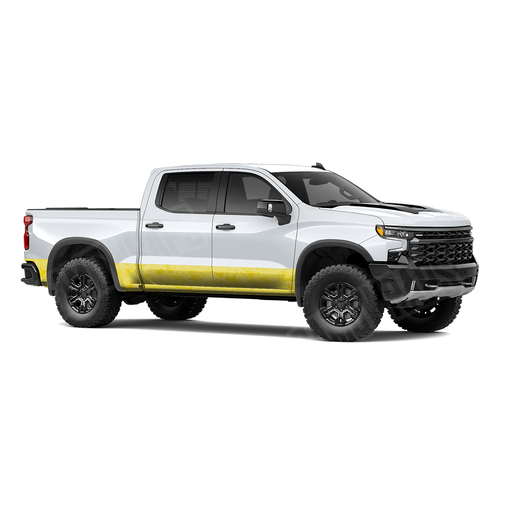 Crystal Elite Yellow Rocker Panel Camo Vinyl Wrap