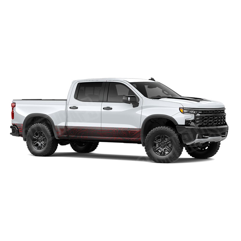 Damascus Red Rocker Panel Camo Vinyl Wrap