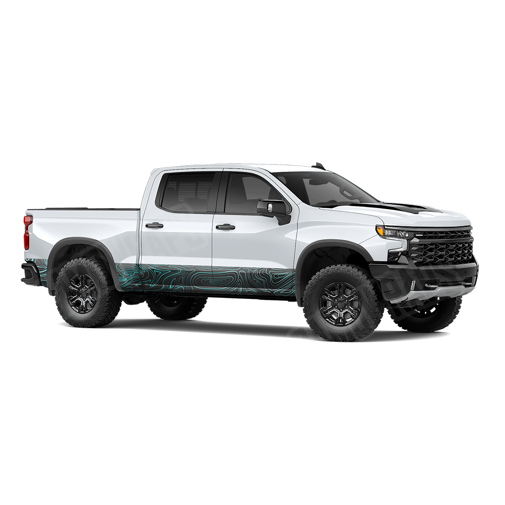 Damascus Tiffany Blue Rocker Panel Camo Vinyl Wrap