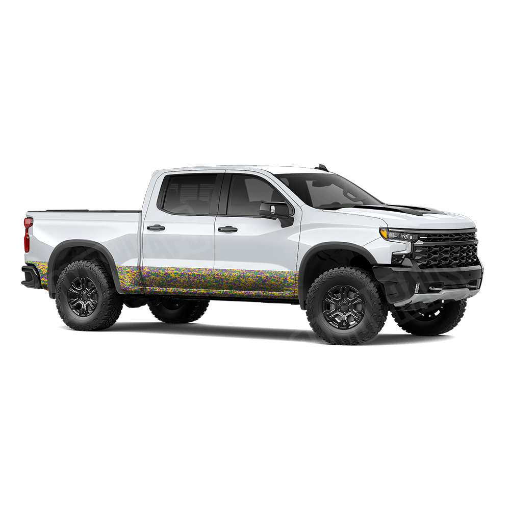 Digital Mardi Gras Rocker Panel Camo Vinyl Wrap