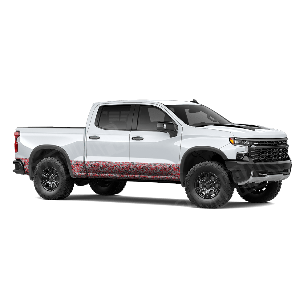Digital Red Tiger Rocker Panel Camo Vinyl Wrap