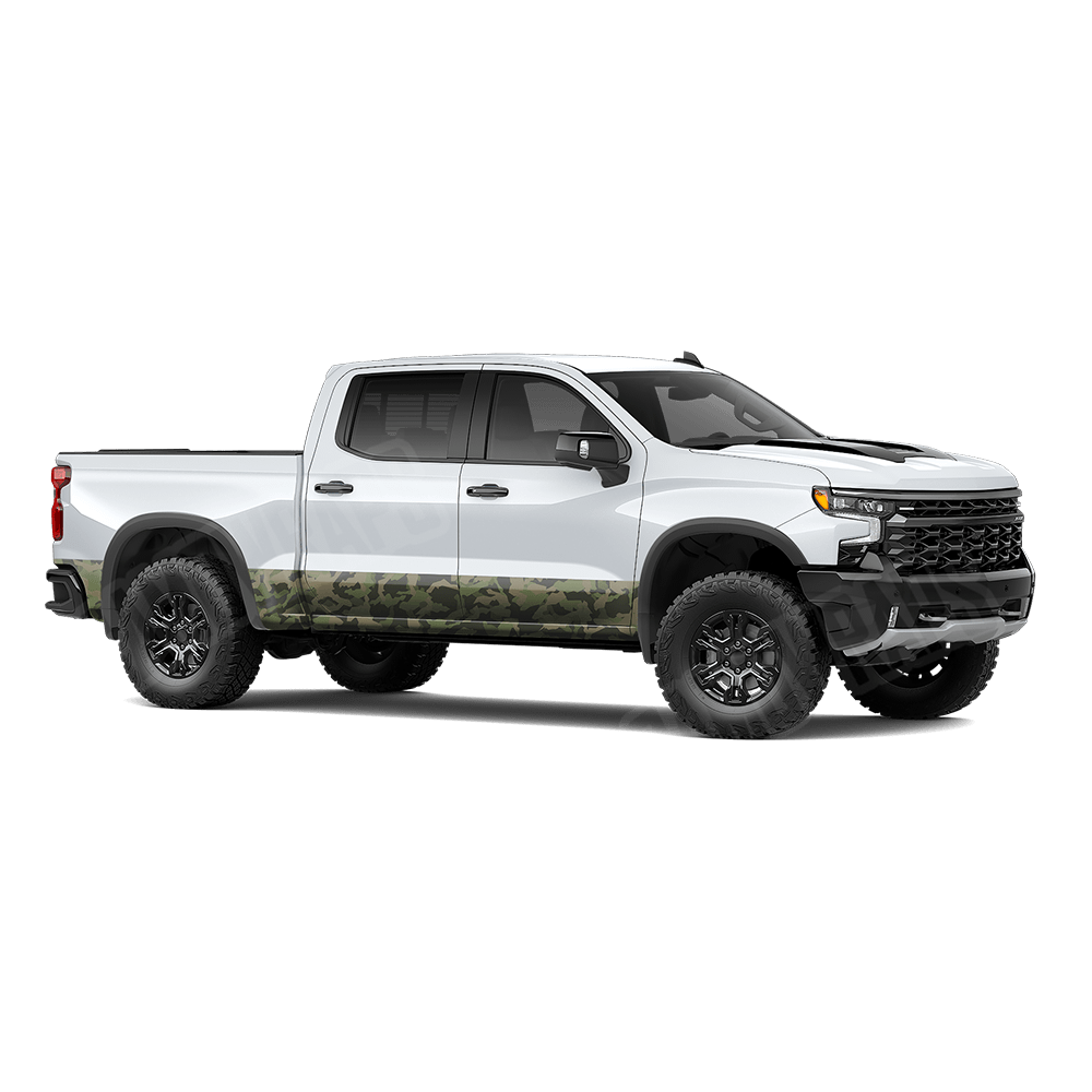 Erratic Army Green Rocker Panel Camo Vinyl Wrap