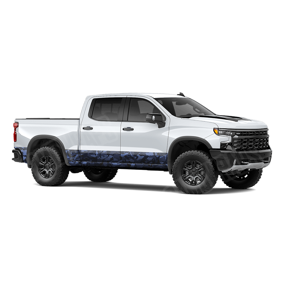 Erratic Blue Midnight Rocker Panel Camo Vinyl Wrap