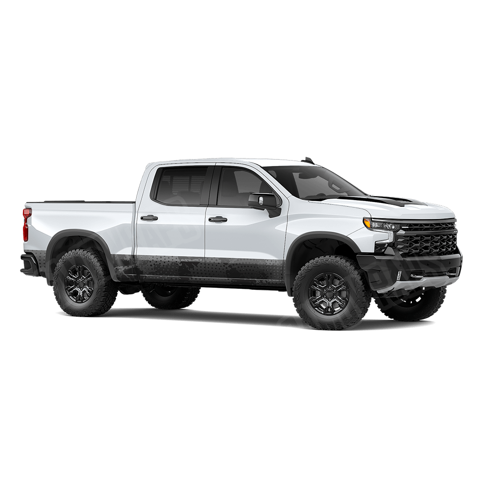 Halftone Splatter Elite Black Rocker Panel Camo Vinyl Wrap