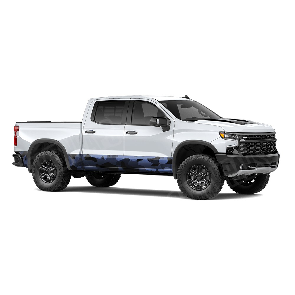 Jumbo Classic Blue Midnight Rocker Panel Camo Vinyl Wrap