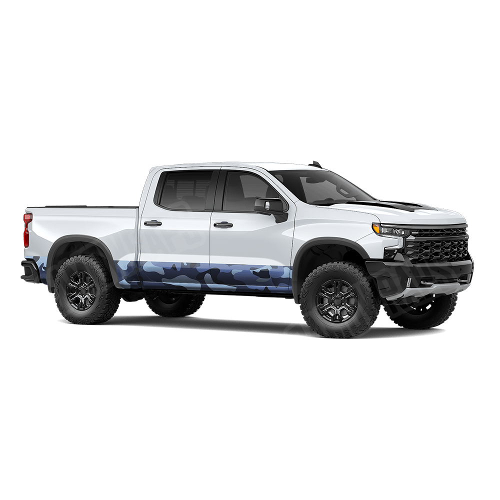 Jumbo Classic Blue Urban Night Rocker Panel Camo Vinyl Wrap