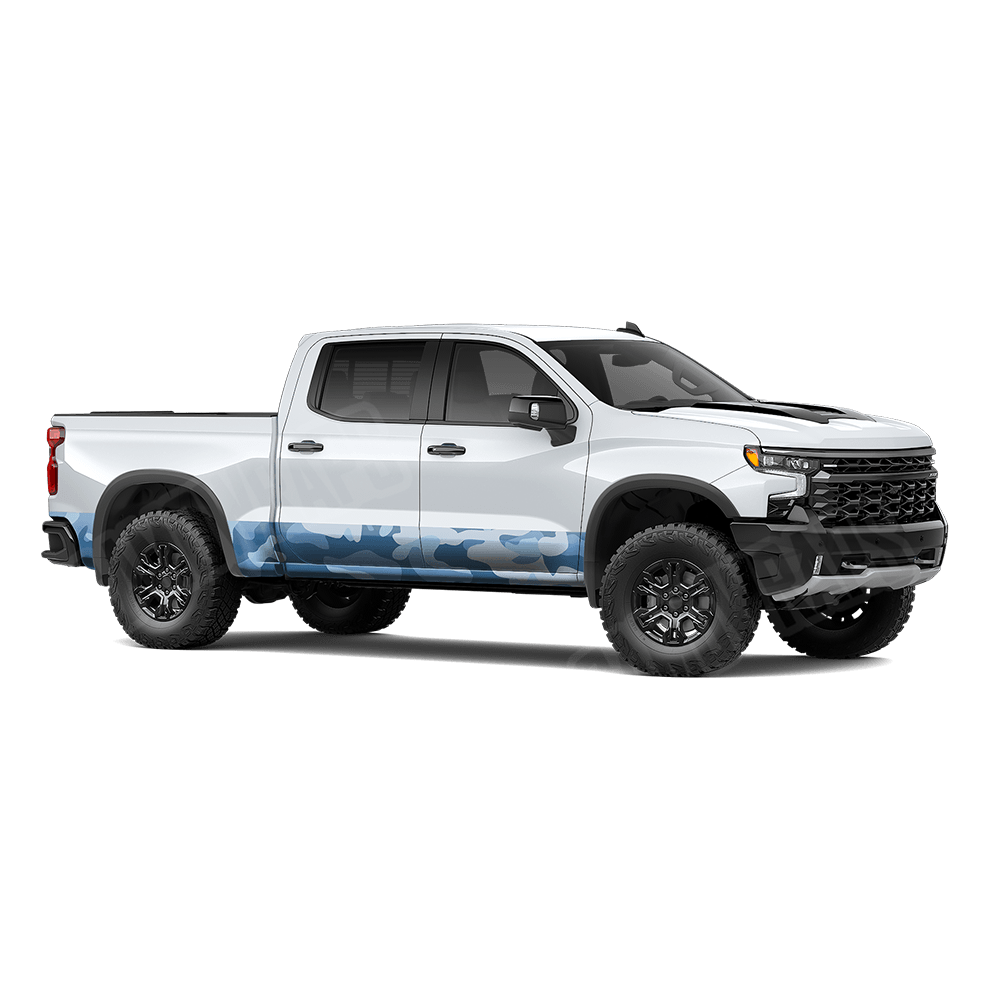Jumbo Classic Cool Blue Rocker Panel Camo Vinyl Wrap