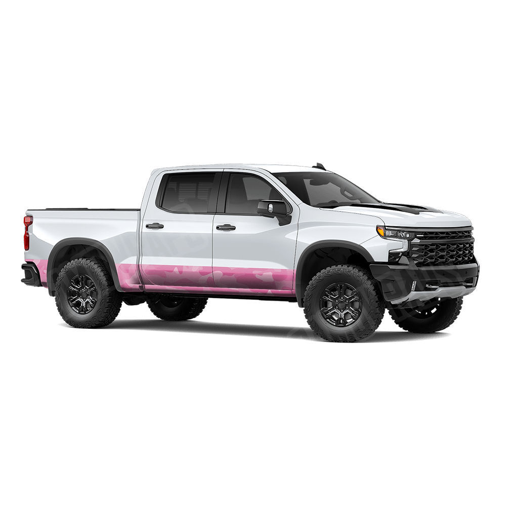Jumbo Classic Elite Pink Rocker Panel Camo Vinyl Wrap