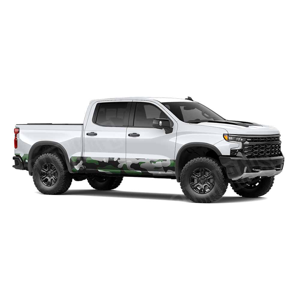 Jumbo Classic Green Tiger Rocker Panel Camo Vinyl Wrap