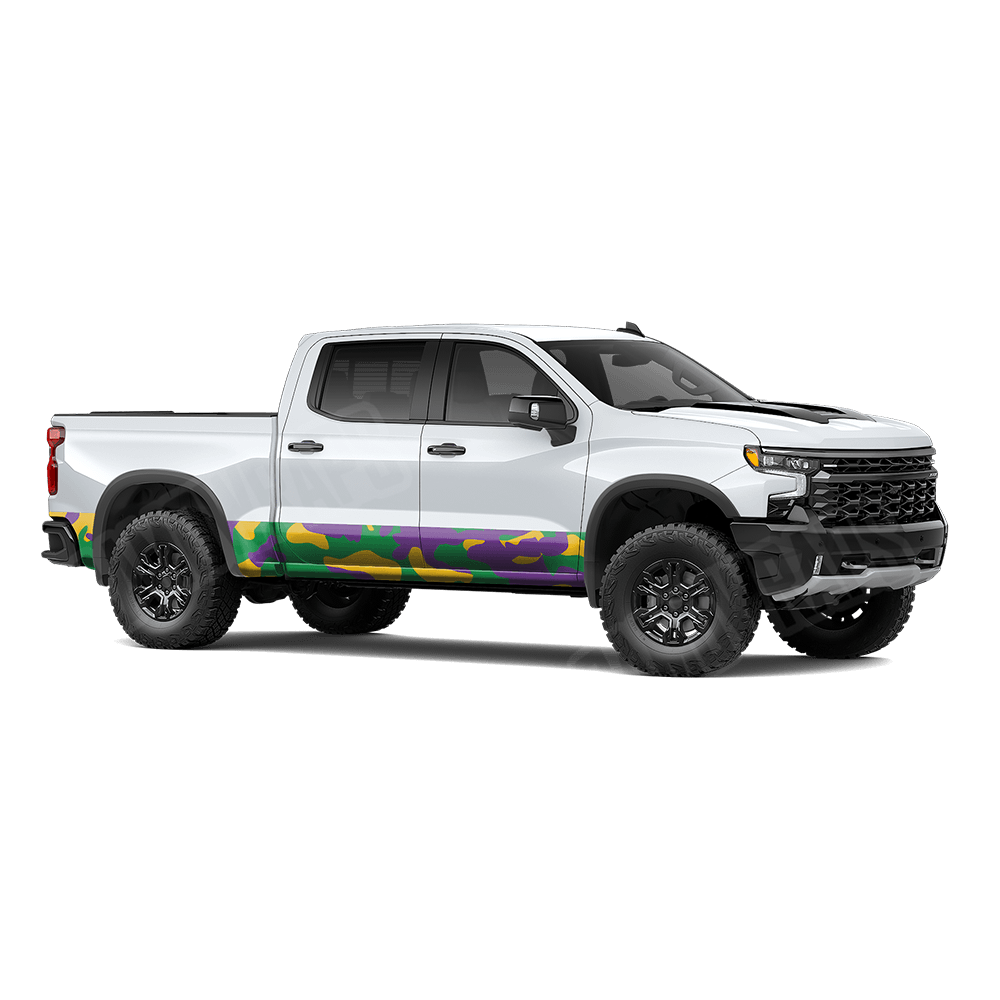 Jumbo Classic Mardi Gras Rocker Panel Camo Vinyl Wrap
