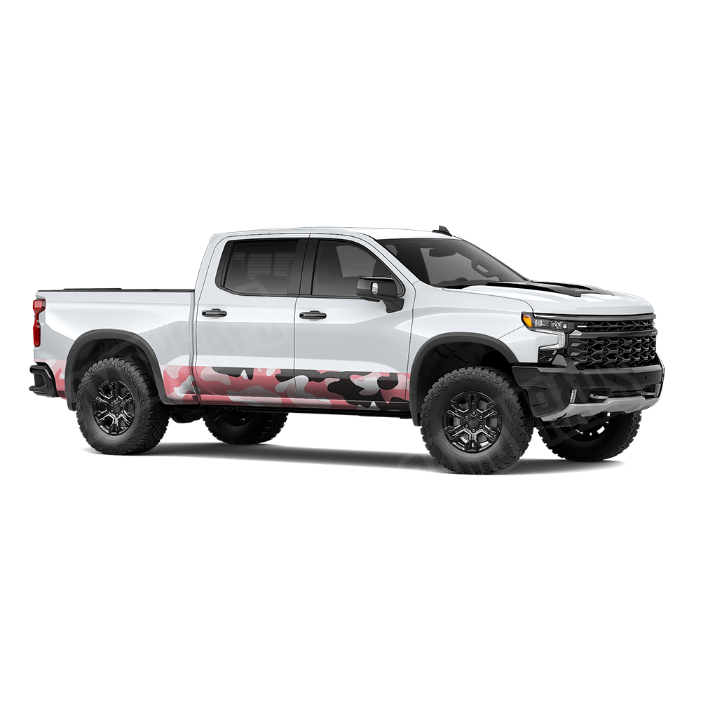Jumbo Classic Pink Rocker Panel Camo Vinyl Wrap