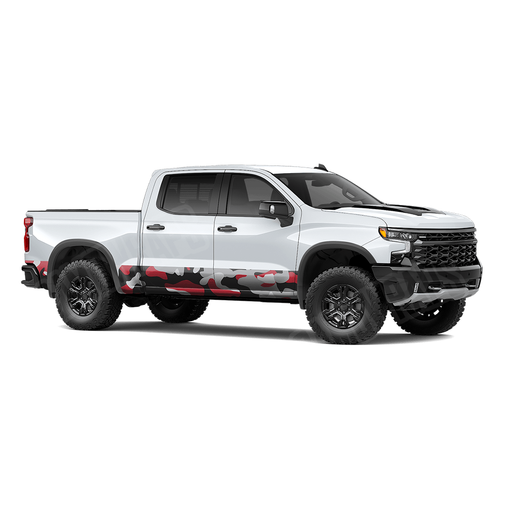 Jumbo Classic Red Tiger Rocker Panel Camo Vinyl Wrap