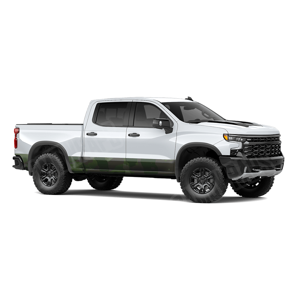 Jumbo Cumulus Army Dark Green Rocker Panel Camo Vinyl Wrap