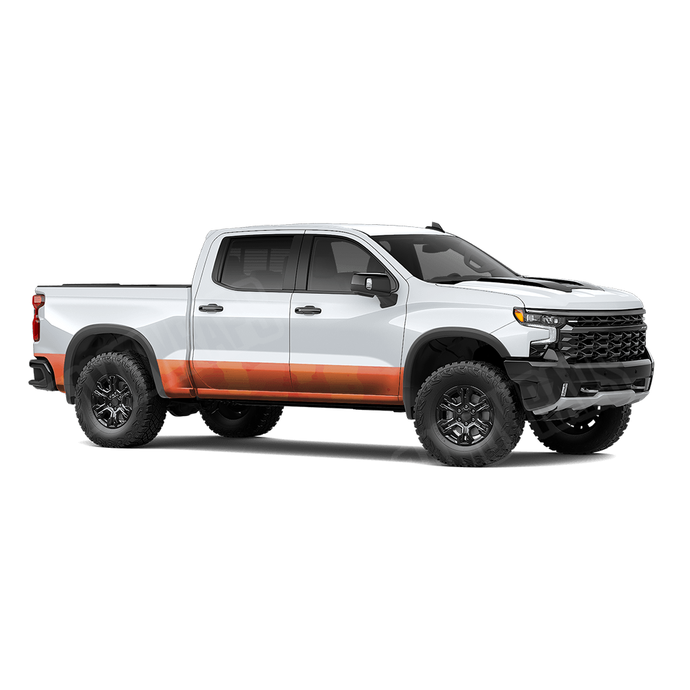 Jumbo Cumulus Elite Orange Rocker Panel Camo Vinyl Wrap
