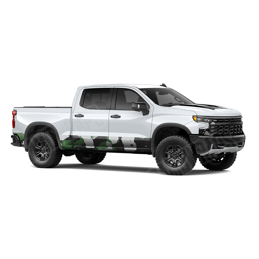 Jumbo Cumulus Green Tiger Rocker Panel Camo Vinyl Wrap