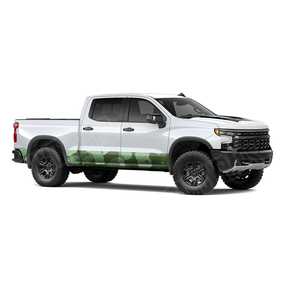 Jumbo Cumulus Pistachio Rocker Panel Camo Vinyl Wrap