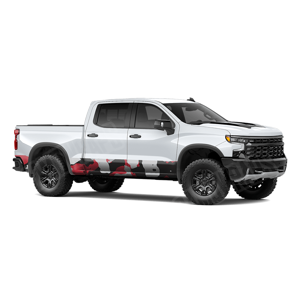 Jumbo Cumulus Red Tiger Rocker Panel Camo Vinyl Wrap
