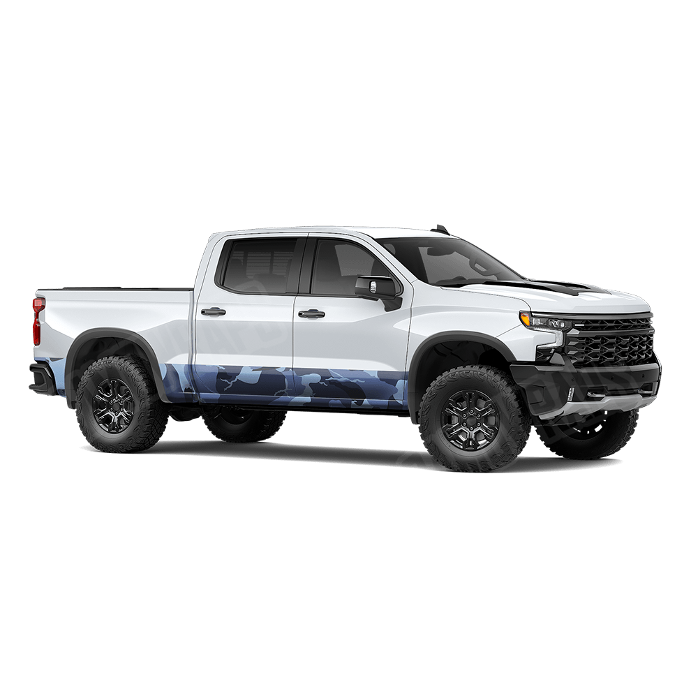 Jumbo Ragged Blue Urban Night Rocker Panel Camo Vinyl Wrap