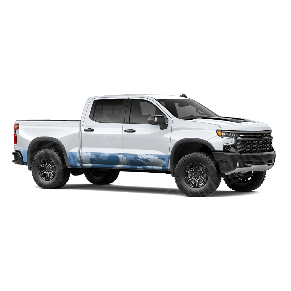 Jumbo Ragged Cool Blue Rocker Panel Camo Vinyl Wrap