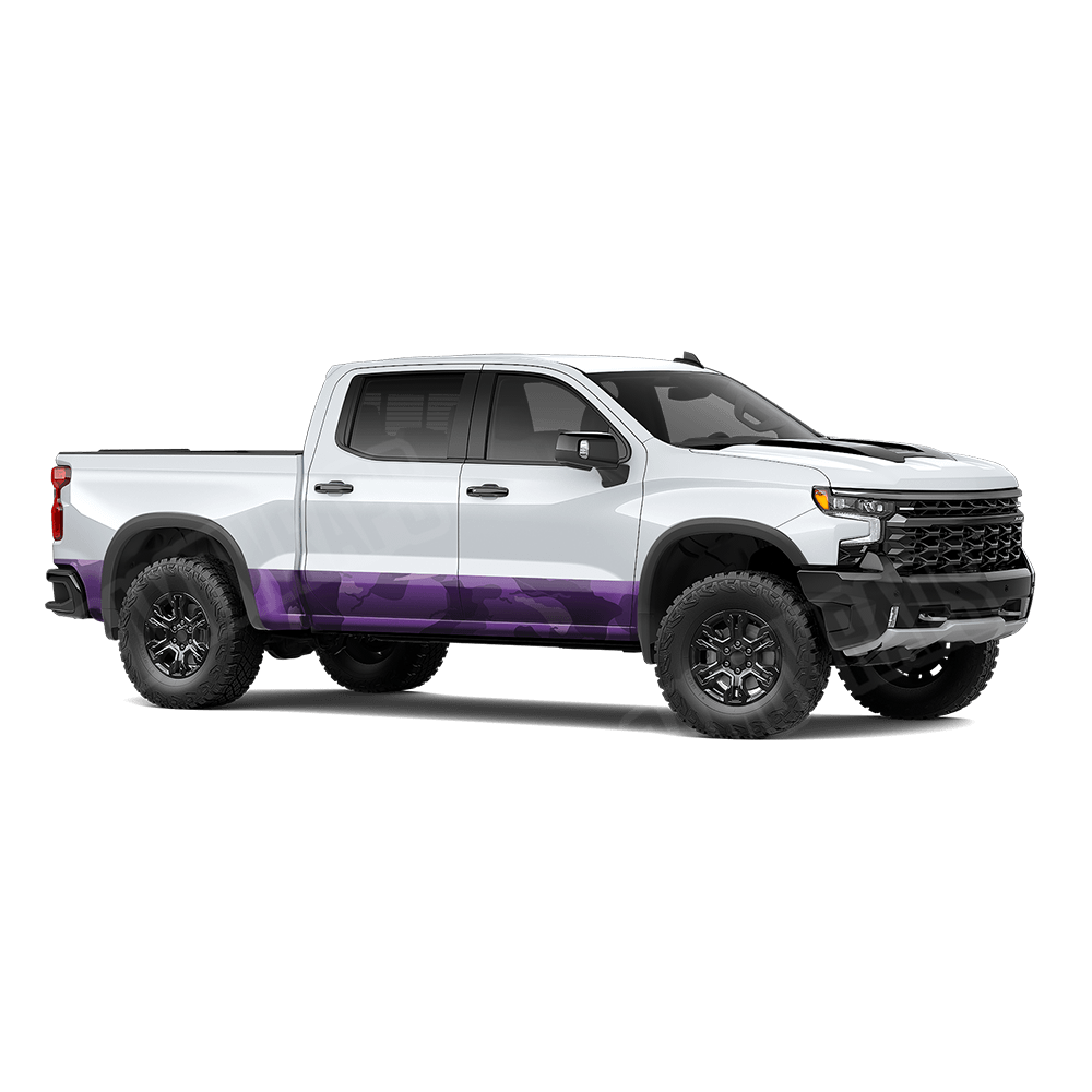 Jumbo Ragged Elite Purple Rocker Panel Camo Vinyl Wrap