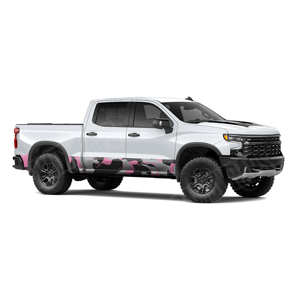 Jumbo Ragged Pink Tiger Rocker Panel Camo Vinyl Wrap