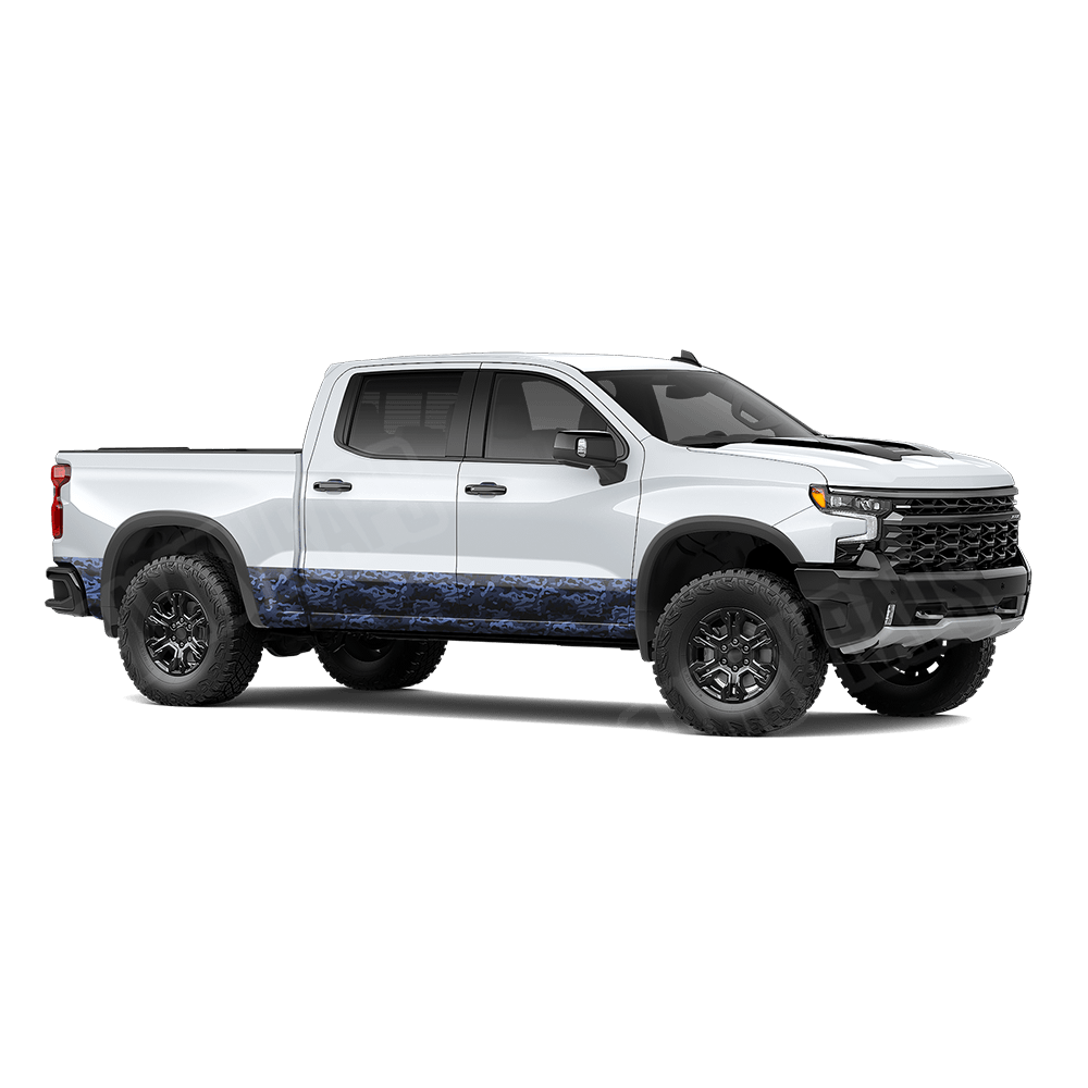 Large Classic Blue Midnight Rocker Panel Camo Vinyl Wrap
